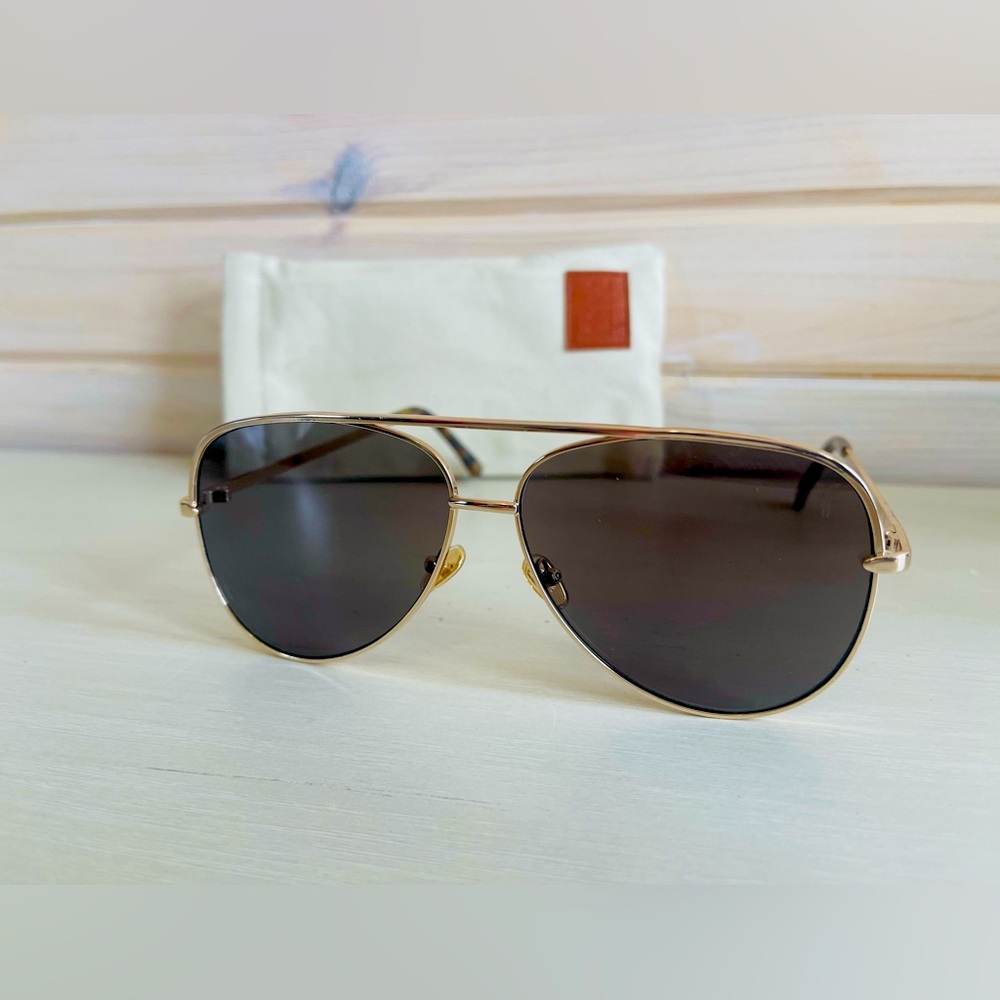 Frye Polarized Cat 3 Unisex Gold Tortoise Aviator Sunglasses 100% UV